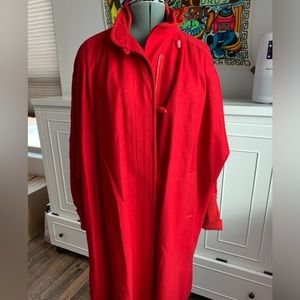 Vintage Herman Kay Full Length Women’s Red Wool Coat. Size M.